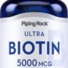 Version 1.0.0 Piping Rock tabletas biotina 5000mcg paquete blanco