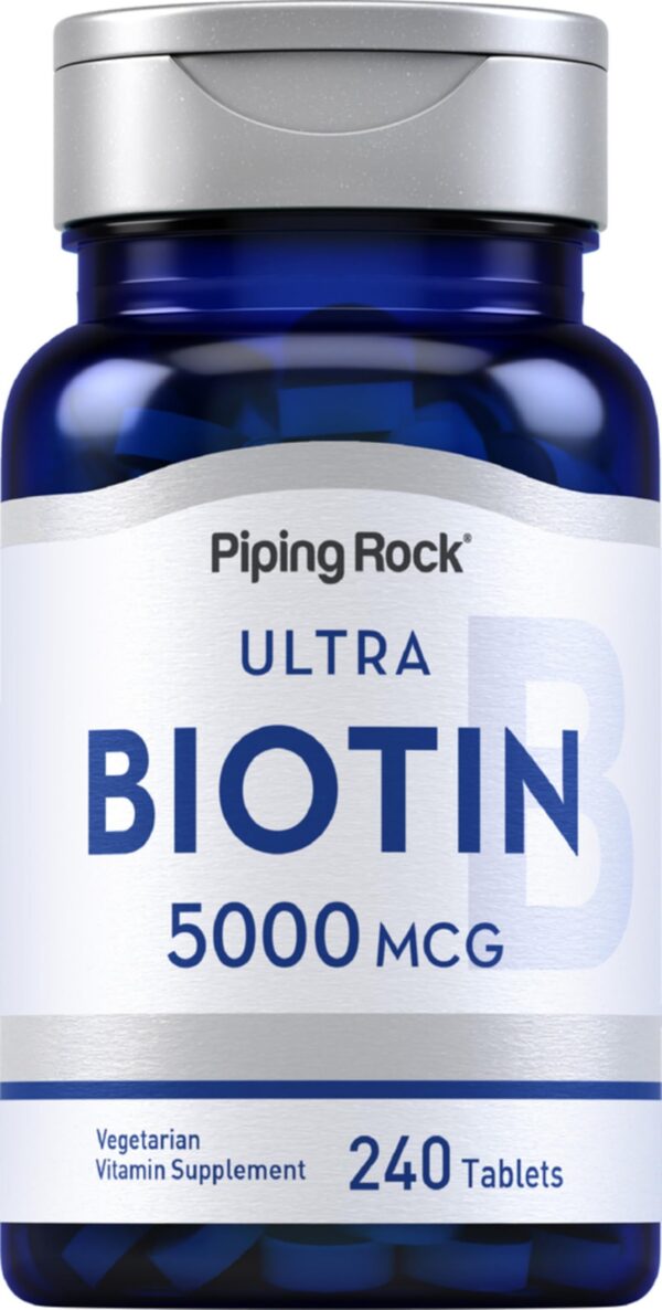 Version 1.0.0 Piping Rock tabletas biotina 5000mcg paquete blanco