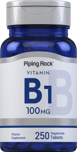 Frente del empaque Piping Rock Vitamina B1 100 mg