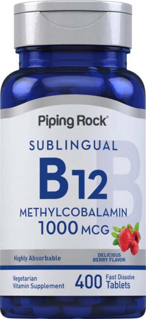 Piping Rock vitamina b12 1000mcg tabletas sublinguales sabor baya