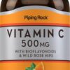 Piping Rock Vitamina C 500 mg etiqueta frontal