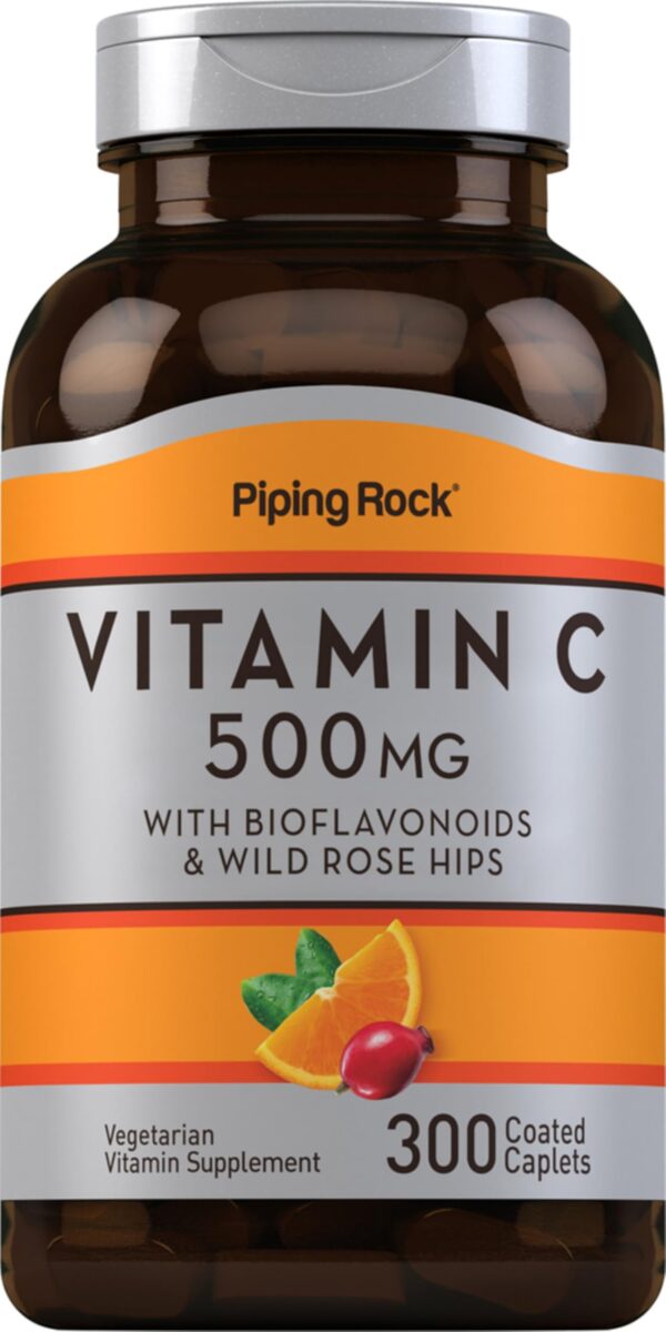 Piping Rock Vitamina C 500 mg etiqueta frontal