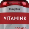 Piping Rock Vitamina K 100 mcg 240 tabletas suplemento vegetal