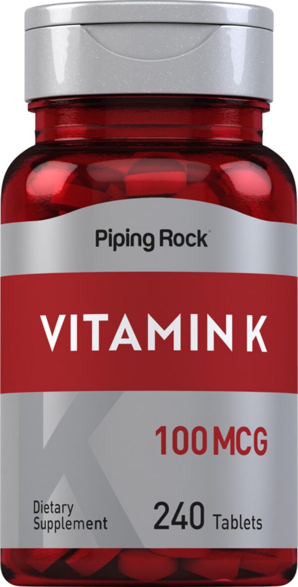 Piping Rock Vitamina K 100 mcg 240 tabletas suplemento vegetal