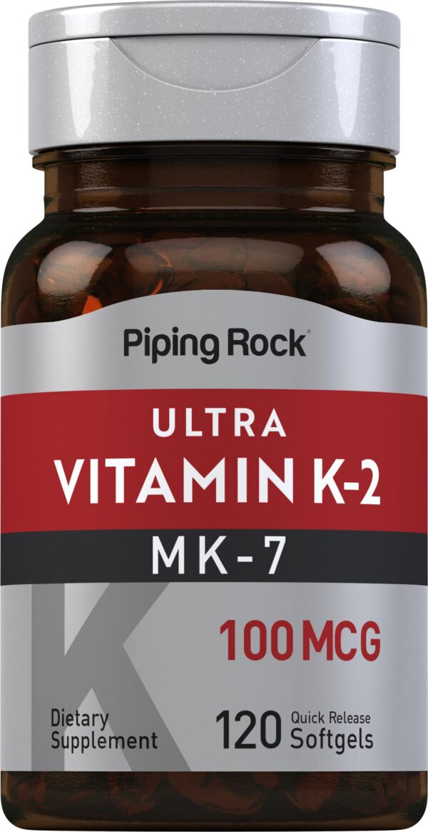 Piping Rock Vitamina K2 MK7 etiqueta frontal