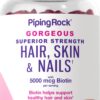 Piping Rock vitaminas cabello piel uñas frasco 165 cápsulas