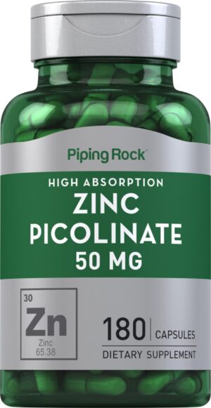 Piping Rock Zinc Picolinato cápsula frontal