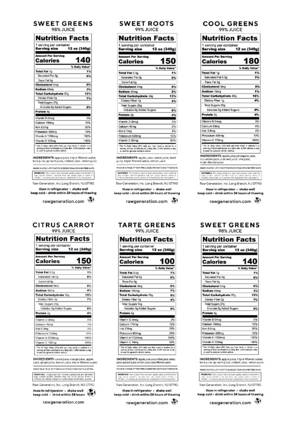 Version 1.0.0 Plan detox jugo crudo prensado frío Raw Generation