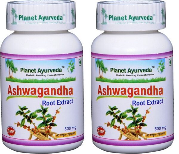 Cápsulas veganas de ashwagandha en frasco