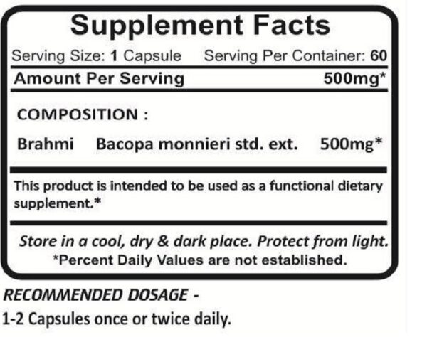 Tercera imagen Planet Ayurveda Brahmi cápsulas vegetales 2 botellas