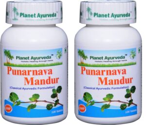 Version 1.0.0 Planet Ayurveda Punarnava Mandur tabletas herbales naturales