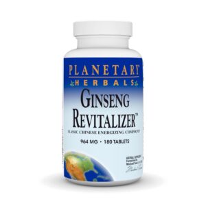 Frasco de Planetary Herbals Ginseng Revitalizer 180 tabletas