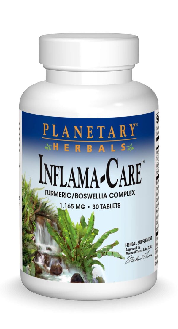 botella Planetary Herbals Inflama-Care 30 tabletas cúrcuma