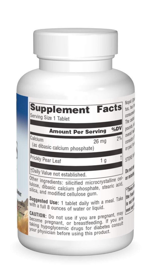 Tabla de ingredientes de Nopal Cactus