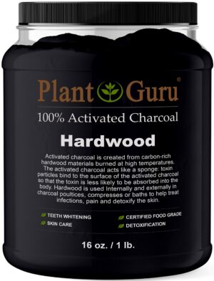 Version 1.0.0 Plant Guru polvo de carbón activado tarro 1 lb madera dura