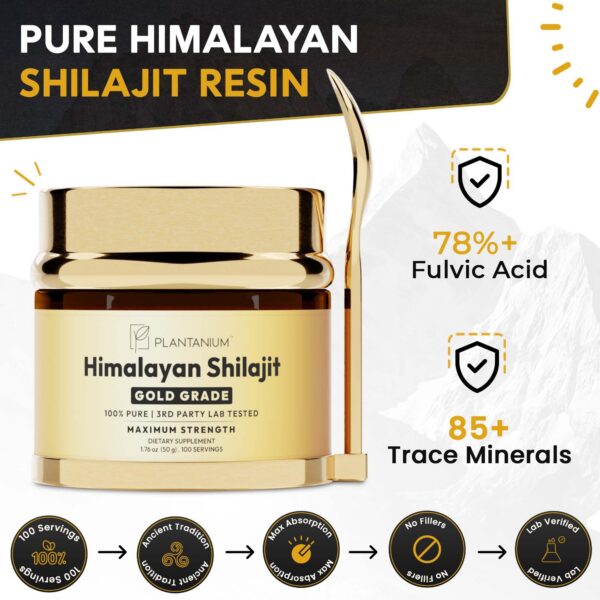 Detalle de minerales en Shilajit Plantanium