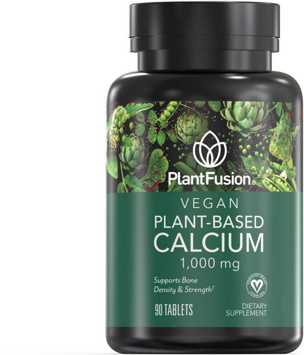 Botella PlantFusion Calcio Vegano con etiqueta