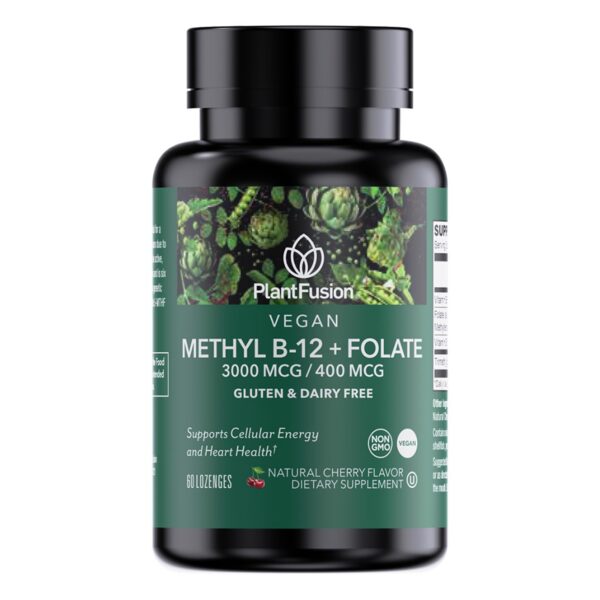 PlantFusion vitamina B complejo metilado 60 pastillas sabor cereza