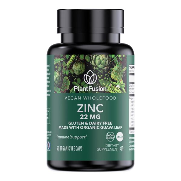 Frente del envase PlantFusion Zinc vegano 22 mg