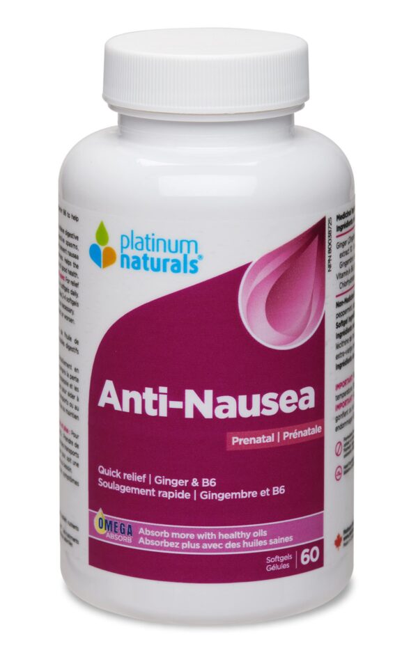 Platinum Naturals prenatal antináuseas botella frontal