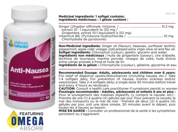 Platinum Naturals prenatal antináuseas caja de producto