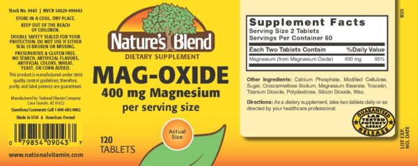 Frente del empaque Mag-Oxide 400 mg