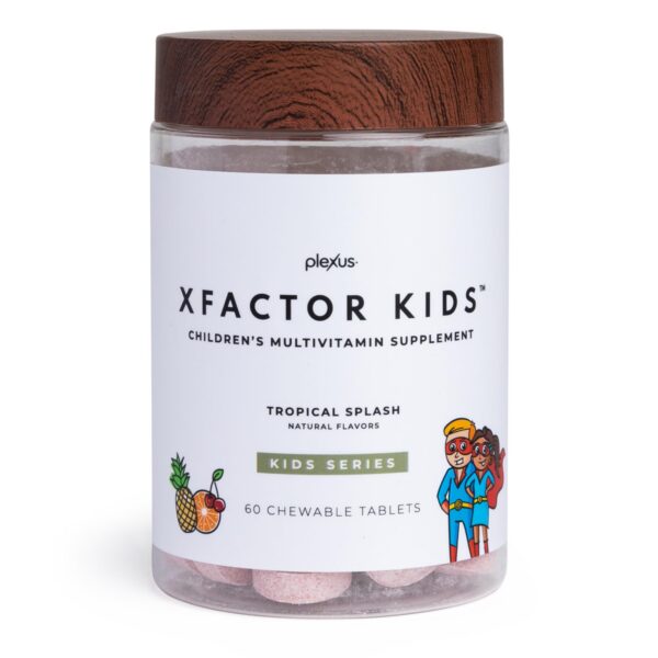 Version 1.0.0 Plexus Xfactor Kids frasco multivitamínico infantil con probióticos 60 tabletas