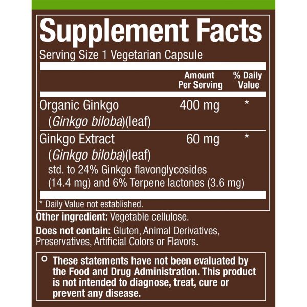 parte trasera plnt ginkgo información suplemento