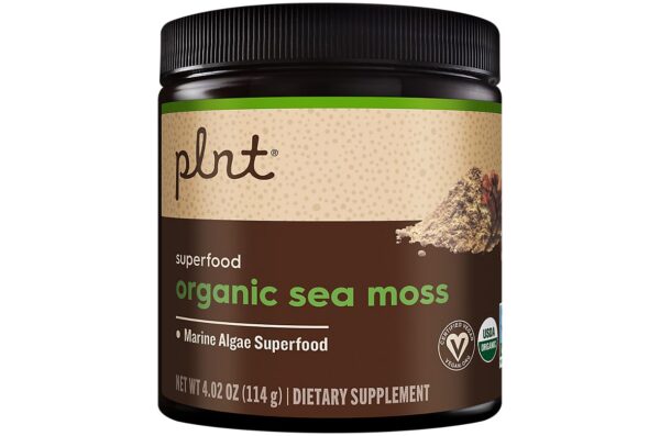 Frasco de polvo de musgo marino orgánico