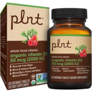 Version 1.0.0 Plnt Vitamina D3 orgánica 60 tabletas masticables sabor berries