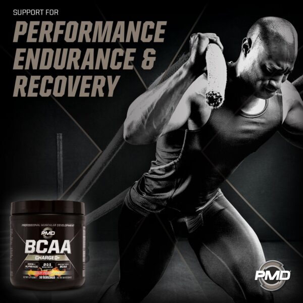 Vista lateral del envase PMD BCAA Charged