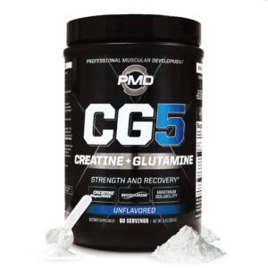 Version 1.0.0 PMD CG5 creatina y L-Glutamina polvo frente
