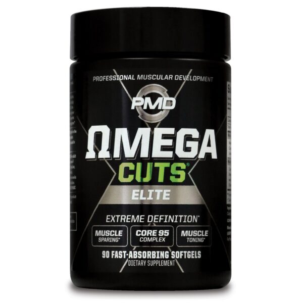 Frasco PMD Omega Cuts Elite con cápsulas