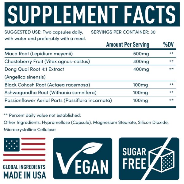 Cápsulas PMS para mujeres en blister