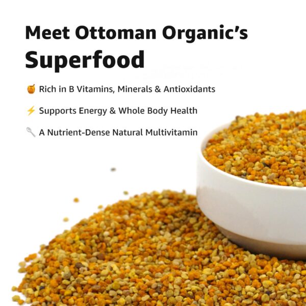 Polen de abeja orgánico en polvo dorado