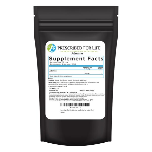 Version 1.0.0 Polvo de Adenina Prescribed For Life en bolsa recerrable