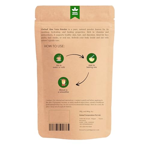 Version 1.0.0 Polvo de aloe vera natural para cabello y piel en polvo OWLEAF