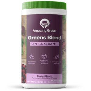 Version 1.0.0 Polvo Amazing Grass Greens Superfood antioxidante sabor berry dulce