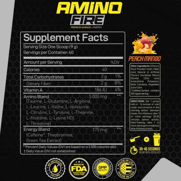 Polvo de aminoácidos Forzagen Amino Fire para energía y recuperación