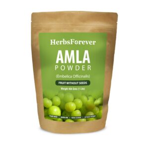 Polvo de Amla Herbsforever 454g rico en vitamina C y antioxidantes