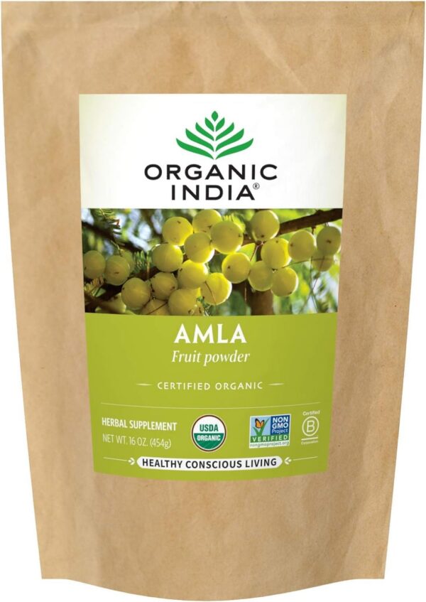 Polvo de Amla orgánico Organic India paquete 1 libra
