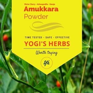 polvo amukkara ashwagandha raíz 1 libra yogis herbs