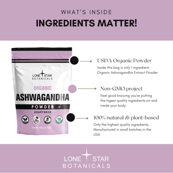 Version 1.0.0 Detalle del polvo de Ashwagandha para bebidas y té saludable