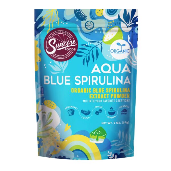 Polvo azul aqua espirulina orgánico Suncore Foods