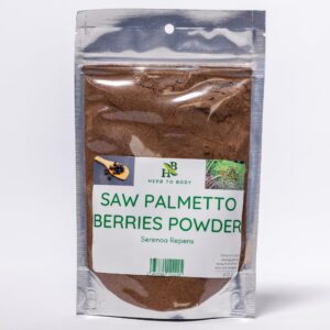 Polvo de bayas saw palmetto Herb To Body en bolsa resellable 4 oz
