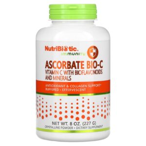 polvo bio-c ascorbato nutribiotic vitamina c efervescente 8 onzas