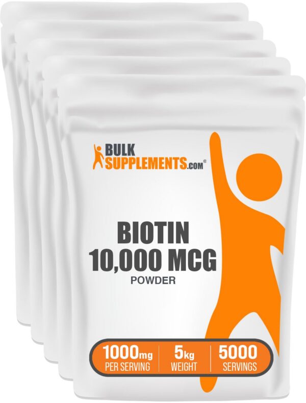 Version 1.0.0 Polvo de biotina BulkSupplements 10000mcg paquete grande
