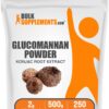 Polvo BulkSupplements glucomanano raíz de konjac envase frontal