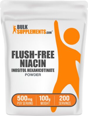 Polvo BulkSupplements de niacina sin flush 500 mg