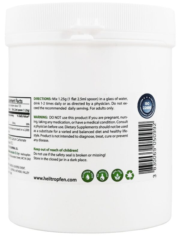 Polvo blanco de carbonato de calcio